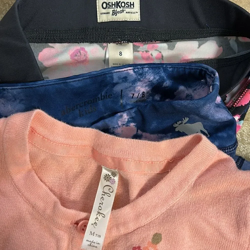 Girls Leggings Bundle Oshkosh,Cherokee,Abercrombie and Fitch(Size 7/8)